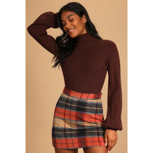 Lulus Mad For Plaid Beige Plaid Mini Skirt - Size S